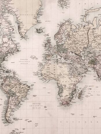 Painel Fotográfico Vintage Mapa Mundi