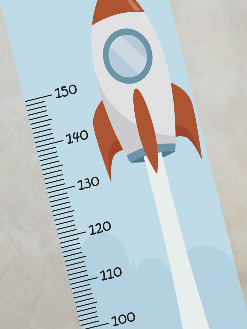 Régua de Crescimento Foguete