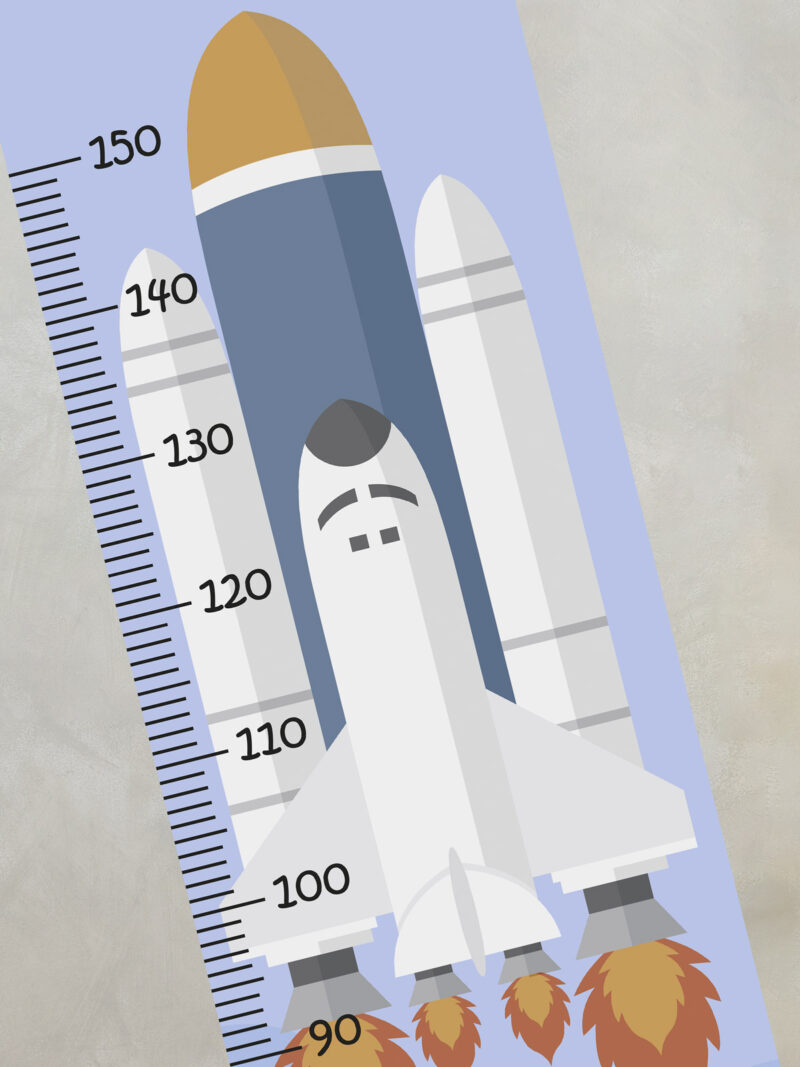 Régua de Crescimento Foguete